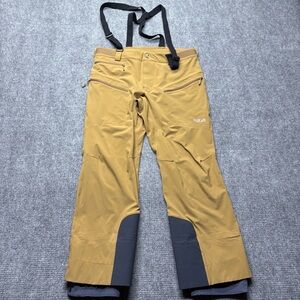 Rab Upslope Softshell Pants Mens 38x32 Tan Technical Outdoor Bib w/Straps Ski
